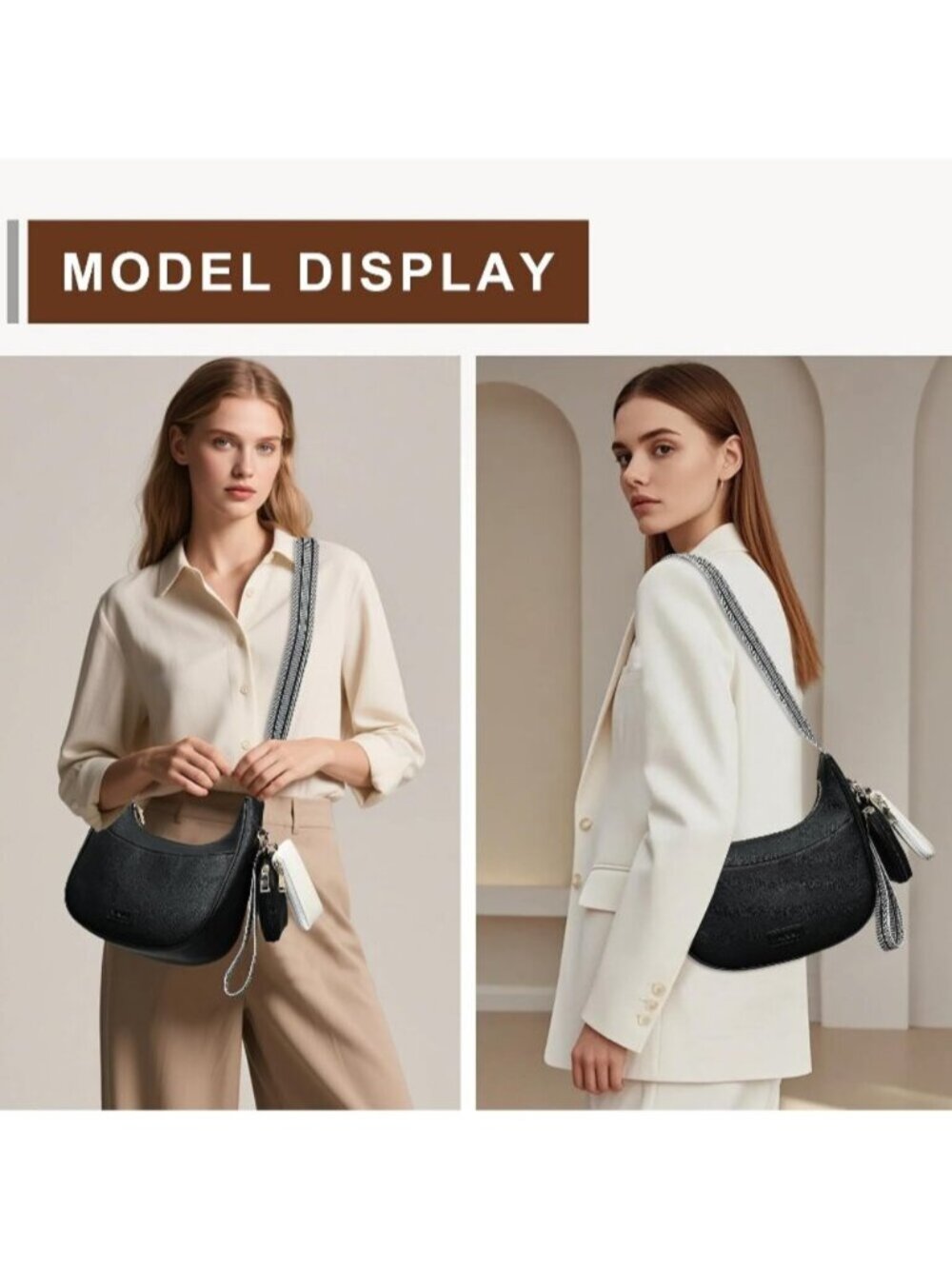 〽️Women's Black Wristlet Phone Mini Purse Small Vegan Leather Crossbody Bags - Picture 6 of 6